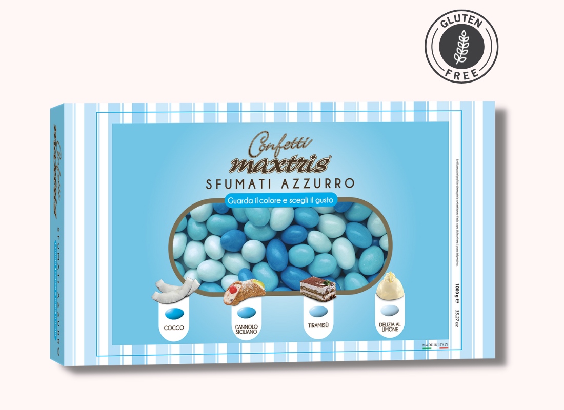 4 Shades of Blue Flavoured Sugared Almonds